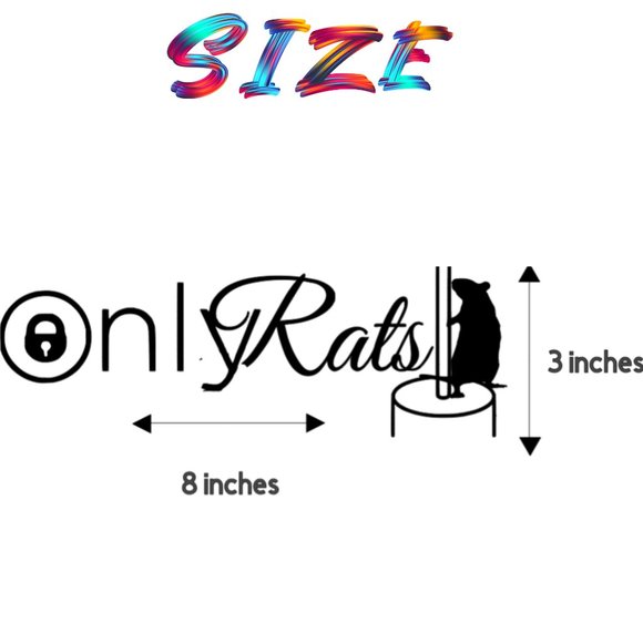 Only Rats- Funny Rats Vinyl Decals Car, Laptop, Windows, Phone Case Sticker - Picture 4 of 14